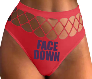 Face Down - Red Fishnet Thong