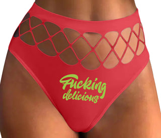 Fucking Delicious  - Red Fishnet Thong