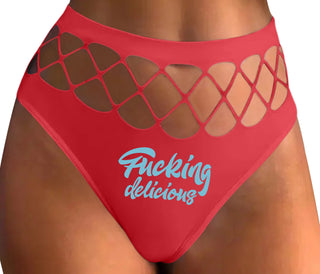 Fucking Delicious  - Red Fishnet Thong