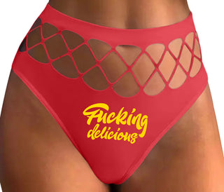 Fucking Delicious  - Red Fishnet Thong