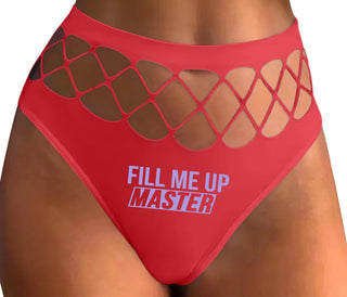 Fill Me Up Master - Red Fishnet Thong