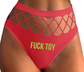 Fuck Toy - Red Fishnet Thong