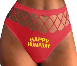 Happy Humpday - Red Fishnet Thong