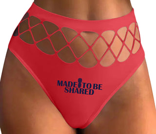 Made To Be Shared - Red Fishnet Thong