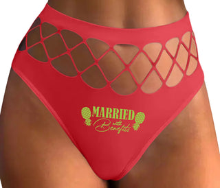 Married With Benefits - Red Fishnet Thong