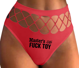 Master's Little Fuck Toy - Red Fishnet Thong