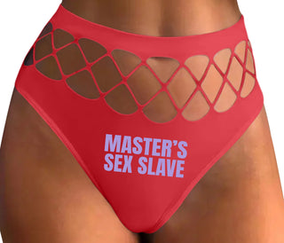 Masters Sex Slave - Red Fishnet Thong