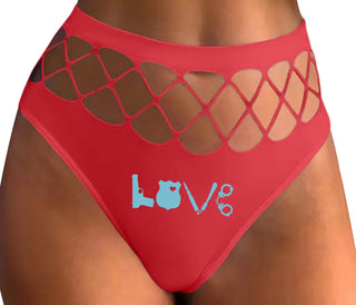 Police Love - Red Fishnet Thong