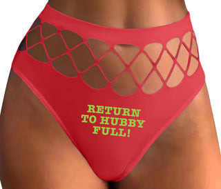 Return to Hubby Full - Red Fishnet Thong