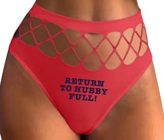Return to Hubby Full - Red Fishnet Thong