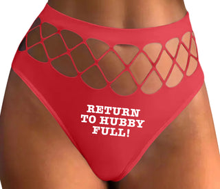 Return to Hubby Full - Red Fishnet Thong