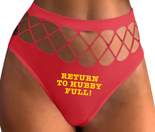 Return to Hubby Full - Red Fishnet Thong