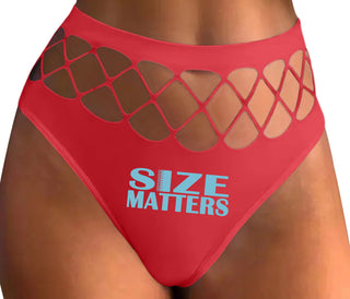 Size Matters - Red Fishnet Thong