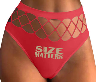 Size Matters - Red Fishnet Thong