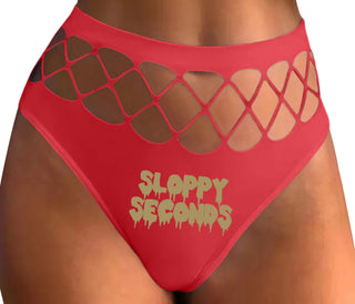 Sloppy Seconds - Red Fishnet Thong