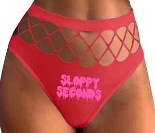 Sloppy Seconds - Red Fishnet Thong