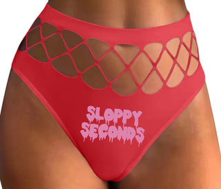 Sloppy Seconds - Red Fishnet Thong