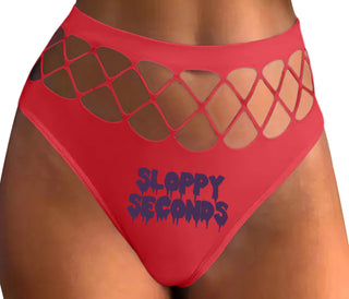Sloppy Seconds - Red Fishnet Thong