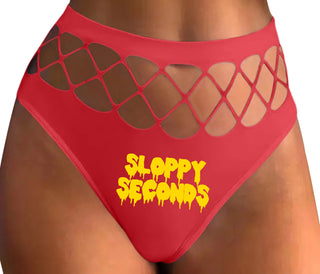 Sloppy Seconds - Red Fishnet Thong