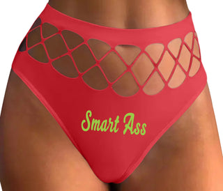 Smart Ass - Red Fishnet Thong