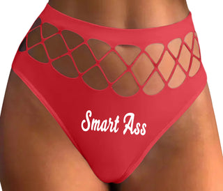 Smart Ass - Red Fishnet Thong