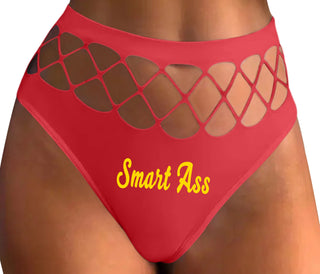 Smart Ass - Red Fishnet Thong