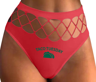 Taco Tuesday - Red Fishnet Thong