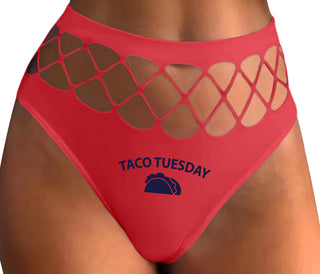 Taco Tuesday - Red Fishnet Thong