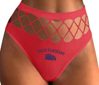 Taco Tuesday - Red Fishnet Thong