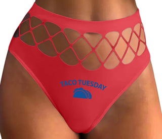 Taco Tuesday - Red Fishnet Thong