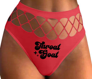 Throat Goat - Deep Throat Expert - Red Fishnet Thong