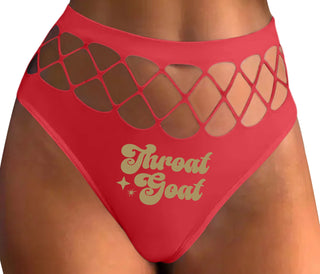 Throat Goat - Deep Throat Expert - Red Fishnet Thong