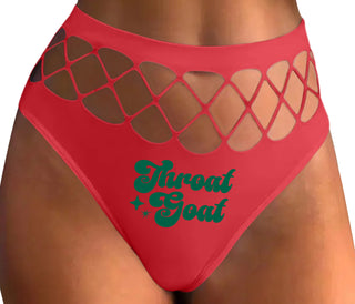 Throat Goat - Deep Throat Expert - Red Fishnet Thong