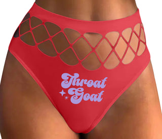 Throat Goat - Deep Throat Expert - Red Fishnet Thong