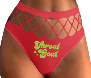 Throat Goat - Deep Throat Expert - Red Fishnet Thong