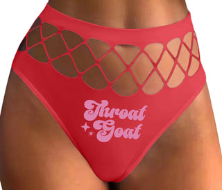 Throat Goat - Deep Throat Expert - Red Fishnet Thong
