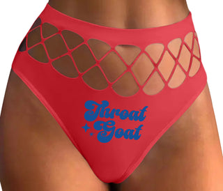 Throat Goat - Deep Throat Expert - Red Fishnet Thong
