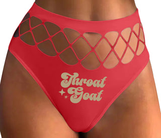 Throat Goat - Deep Throat Expert - Red Fishnet Thong