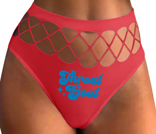 Throat Goat - Deep Throat Expert - Red Fishnet Thong