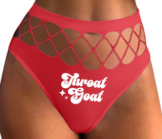 Throat Goat - Deep Throat Expert - Red Fishnet Thong