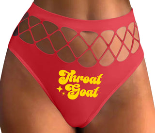 Throat Goat - Deep Throat Expert - Red Fishnet Thong
