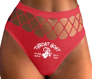 Throat Goat - Red Fishnet Thong