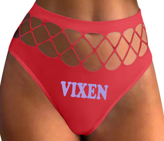 Vixen - Red Fishnet Thong