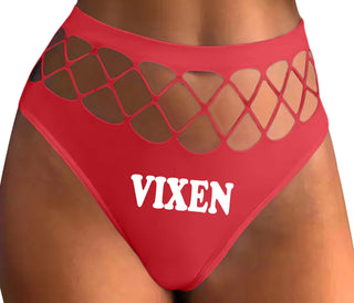 Vixen - Red Fishnet Thong