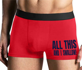 All This And I Swallow - Mens Red Boxer Brief