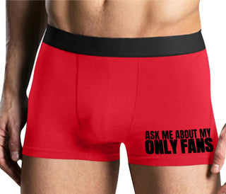 Ask Me About My Only Fans - Mens Red Boxer Brief