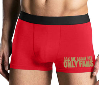 Ask Me About My Only Fans - Mens Red Boxer Brief