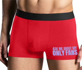 Ask Me About My Only Fans - Mens Red Boxer Brief