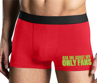 Ask Me About My Only Fans - Mens Red Boxer Brief