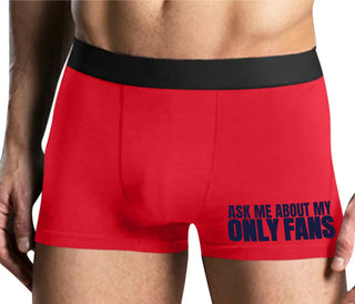 Ask Me About My Only Fans - Mens Red Boxer Brief